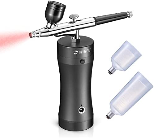 KIBEE Aibrush Rechargeable Handheld Mini Air Compressor Airbrush, Portable Cordless Airbrush Gun for Makeup, Tattoo, Nail Art, Face Paint, Model Painting,Cake Decor