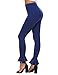 Ekouaer Womens High Waist Leggings Yoga Pants Workout Leggings With Ruffle Hem,Dark Blue,Medium