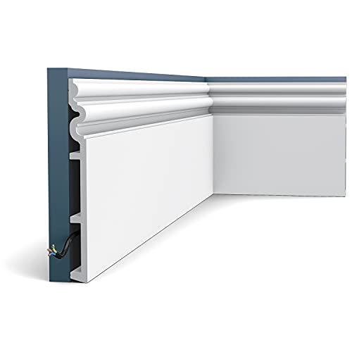 Zócalo Orac Decor SX193 Luxxus Autoire moldura blanca de 2 metros