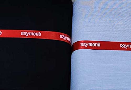 Image of Raymond Fabrics Raymond Trouser Shirt Fabric Solid Combo Box (Light Blue Shirt-Black Pant, Unstitched, All Weather Fabric)