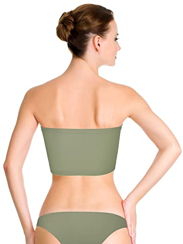Blulu 4 Pieces Women'S Bandeau Bra Strapless Bralette Seamless Bandeau Non-Padded Stretch Top Bra thumb #5