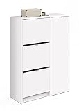 Abitti Zapatero con Tres trampones abatibles y un Departamento para Botas en Color Blanco 122x85x37 cm