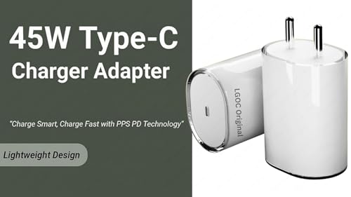Image of LGOC Original 45Watt Charger USB Type C Compatible for Nothing Phone 2 / 2A / 1 / 2A Plus /Phone 1, White