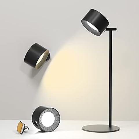 Desk Lamp LED Table Light Rechargeable Battery Multifunctional Bedside Lamp Dimmable Touch Control Warm / White Color Temperature Mode 360°Rotate Magnetic Removable Wall Lamp for Bedroom Study Office Cover