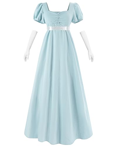 Robe de bal victorienne Jane Austen avec gants de soirée Fiamll