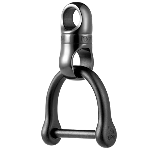 Tisur Titanium Key Ring, Key Chain Rings Heavy Duty Swivel Keyrings Carabiner Keychain For Men And Women Key Chain Assecories(1Pc Black Swivel+Dring L) #TOP27