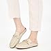 Ablanczoom Mules for Women Flat Shoes: Comfortable Slip on Flats for Womens Mule Metal Chain Backless Loafers Business Casual Shoe Beige