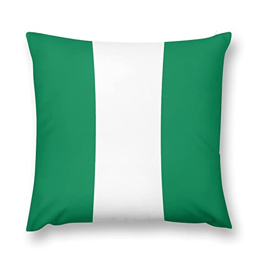 Cheyan Velvet Throw Pillow Covers Square Home Decor Cushion Sofa Couch Outdoor Unique Design to Decorate Pillowcases 20"x20" - Nigeria Flag Decorations