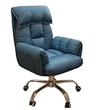 Ergonomischer Chefsessel, höhenverstellbar, drehbar, bequemer Schreibtischstuhl mit Armlehnen und Rädern, für Zuhause, Büro, Computer, Blau A