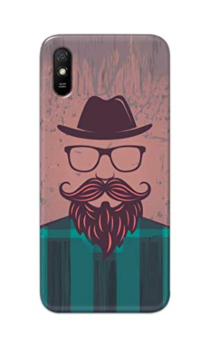 Image of PRINTFIDAA Man Icon with Beard Shirt Hipster Printed Designer Hard Case for Redmi 9A / Redmi 9i Back Cover -(e) RPM1001