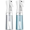 Paquete de 2 botellas de spray continuo – Pulverizador de niebla ultrafina | Botella de spray de agua para botella de spray de cabello | Botellas de spray para el cabello para peinado, limpieza