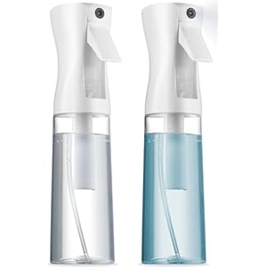 Paquete de 2 botellas de spray continuo – Pulverizador de niebla ultrafina | Botella de spray de agua para botella de spray de cabello | Botellas de spray para el cabello para peinado, limpieza