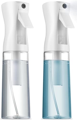 2 pack continuous spray bottles - ultra fine mist sprayer  water spray bottle for hair mister spray bottle  hair spray bottles for hairstyling cleaning salons - 2pk 68 oz  200 ml