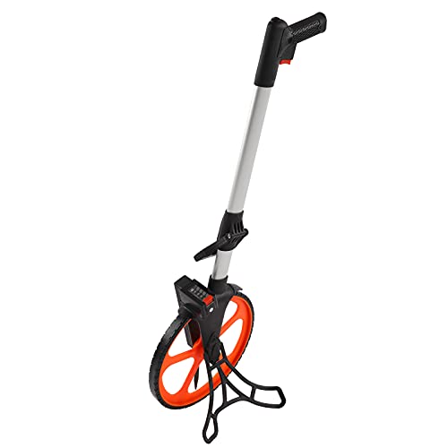 LANTRO JS Rueda de Medición, Rueda de Medición de Distancia plegable, Topómetro para distancias de 0-9999,9 m, Herramienta de medición de rueda con bolsa de transporte para medición terrestre