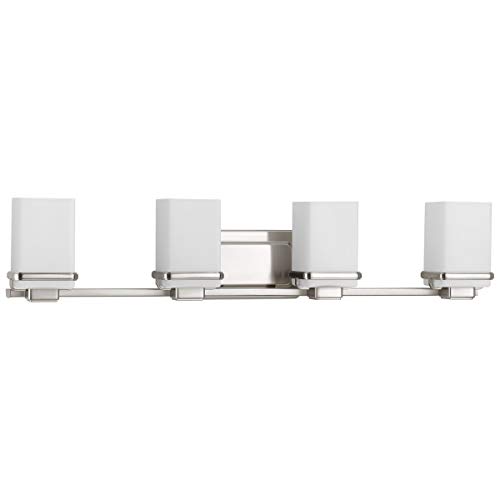Flash Deals - 60% OFF Progress Lighting P2196-09 Metric Four-Light Bath, Brushed Nickel