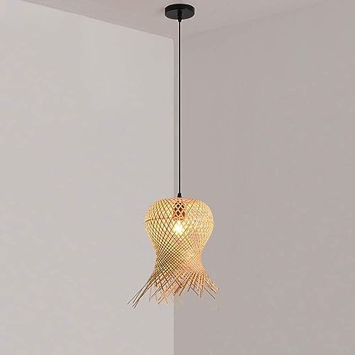 Suspension 3 grappes en rotin tressé main luminaire bohème marron