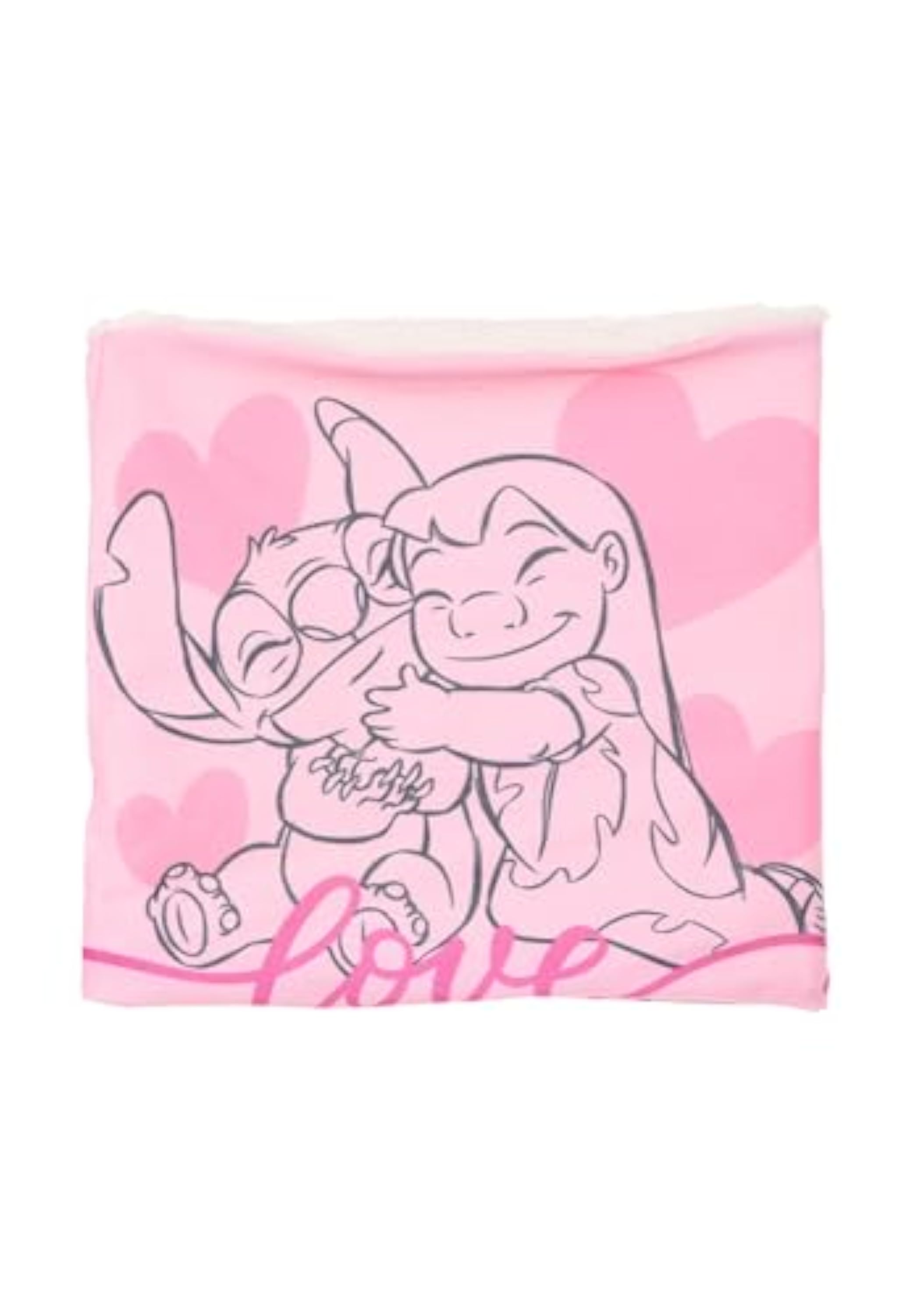 Disney Lilo & Stitch - Bufanda de forro polar para niños, color azul y rosa, talla única, accesorio de invierno para niños y niñas, regalo para niñas y niños, Rosa., Talla única