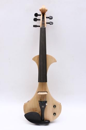 YoungMonic Full Size 5-string Solid Wood Colourful Electric Violin Designed for Silent Practice Accompanied with Case Bow (Soild wood,Conventional Head)