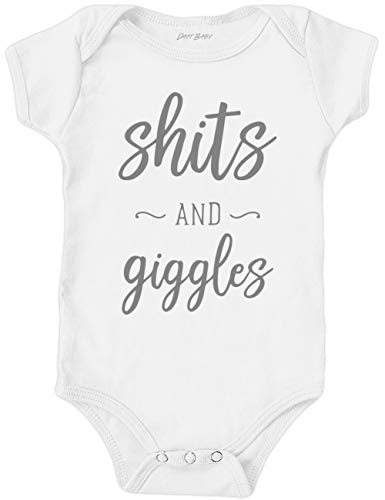 Image of S & Giggles Infant Baby Boys Girls Funny Cute Edgy Romper Onesie Bodysuit Outfit Clothes (White Newborn)