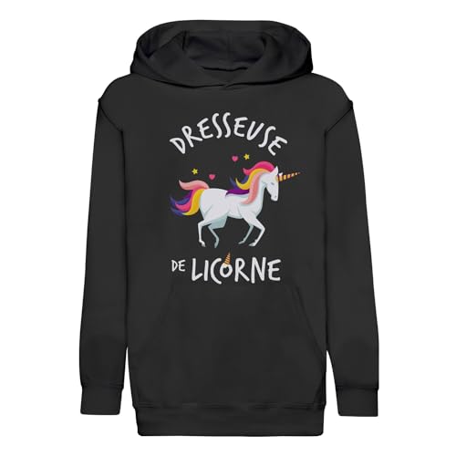 Sweat à capuche enfant dresseuse de licorne en coton premium pour fille fan de cheval rigolo