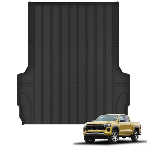 KARPAL Truck Bed Mat for Chevy Colorado/GMC Canyon 2026 2025 2024 2023 (5FT Bed Mat) All Weather Protection TPE Heavy Duty Pickup Car Bed Cargo Mat Custom Fit Car Mats Accessories