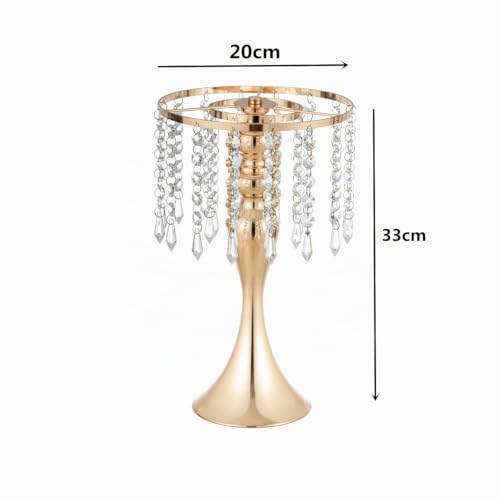 Vase centre de table mariage acrylique or stable et incassable 33cm - 7