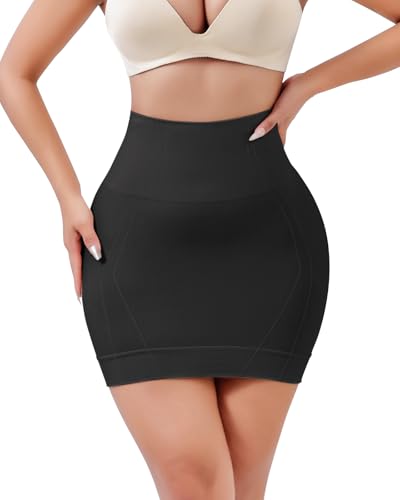 Image of Slip Dress for Women Seamless half slip with non slip strip Shapewear Dress Under Dress Tummy Control Slip Dress
