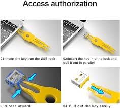 AUCAS USB Port Blocker - Pack of 10 with 1 Key, Yellow - Image 4