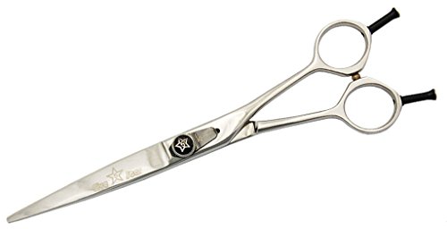 KenchiiFive Star Even Handle Dog Grooming Shears, 4.5 Inch Curved Shears, Light Weight, Heavy Duty Pet Grooming Scissor for Dogs, Cats and Other Animals