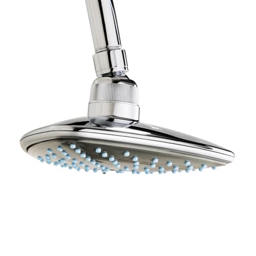 Image of JAL Overhead Shower Triangle shaped 6.5 inch | Fixed Mounted | Rain Shower head for bathroom ABS Plated Spray with Silicon Nozzle | With Rubit Cleaning System| Chrome Finish | Jal Shower