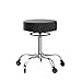 Mineloff Rolling Stool with Wheels 400lbs Weight Capacity,Heavy Duty Lash Chair Adjustable for Tatoo Lab Massage Salon Spa Drafting Nail Teach,360 Swivel,Leather,Thick Seat Padding (Black)