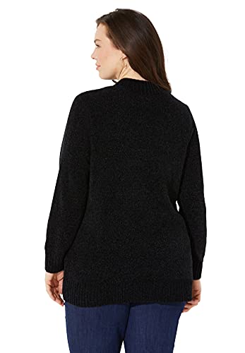 Catherines Women's Plus Size Cozy Chenille Zip Cardigan - 3X, Classic Red (0058) #TOP2