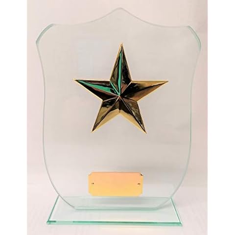 Titian Gold Star Jade Glass Award,Trophy,140mm FREE engraving upto 60 characters, (CR15080B) TRD Cover