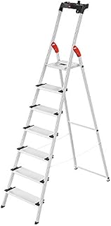 Hailo 8040-707 XXL Safety Ladder, 7 Steps, Multifunction Tray, 130 mm deep Steps, Made in Germany