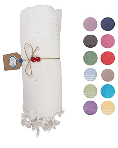 Serviette de douche 100 x 180 cm blanc grand format enveloppant - 2