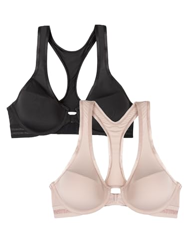 Soutien-gorge dos nageur lot de 2 avec fermeture avant et arrière en taille XXL