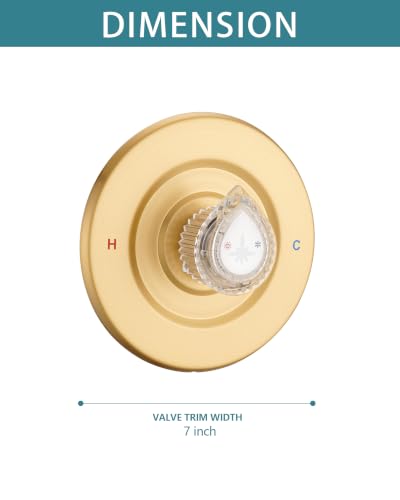 Image of Shower Faucet Trim Kit Compatible with Moen Fit Chateau Valve Only, Pull-on Push-off Design Knob Handle, Brushed Gold