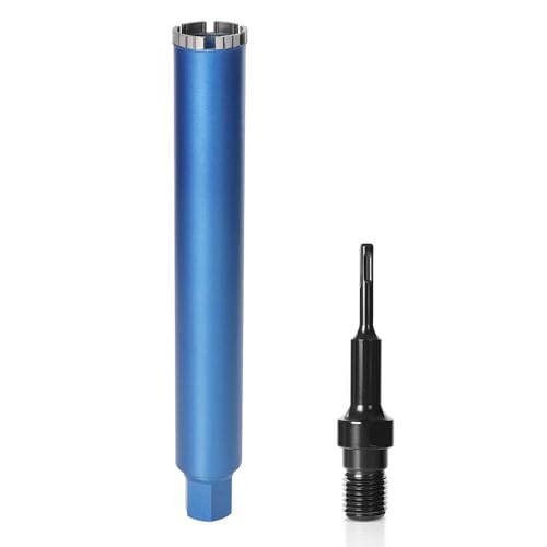 Diamant Bohrkrone für Kernbohrgerät Turbo Kernbohrer mit SDS-Plus - 1 1/4 - Ø 62mm - Gesamtlänge 460 mm - aus Metall-Legierung - Trocken Nass Trocken Dosenbohrer für Beton