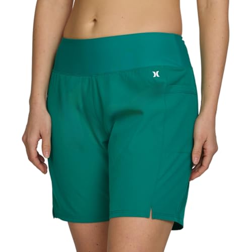 Image of Hurley 5 inch /7 inch High Waisted Swim Shorts Women, Board Shorts with Pockets & Inner Liner, Quick Dry Swim Trunk, UPF 50+