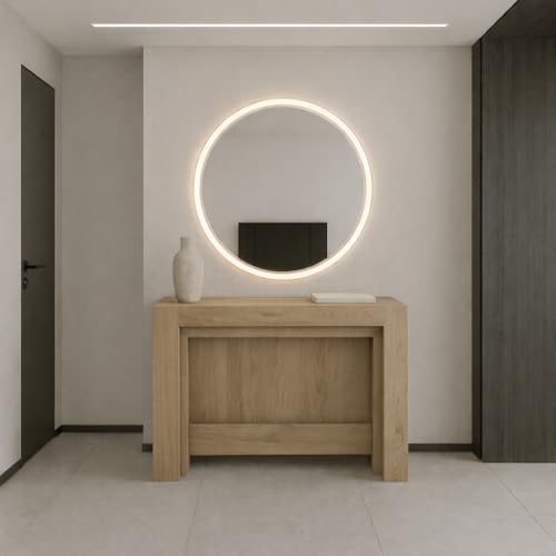 VE.CA. - Karen Console à rallonge - avec Porte à rallonge en Bois - Dimensions : 90x51,5x77 à 300...