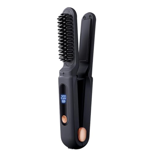 Ounfhtrttk Peine Alisador Digital, Cepillo Alisador Antiescaldaduras, Cepillo Alisador de Cabello Negro