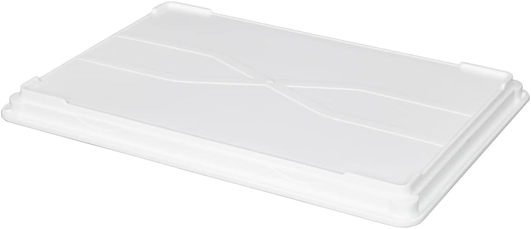 Restaurantware LIDS ONLY: Lids For Proofing Boxes 10 Rectangle Lids For Dough Boxes - Stackable Dishwasher-Safe White Plastic Lids For Pizza Dough Boxes Durable Proofing Boxes Sold Separately