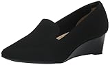 Adrienne Vittadini Women's PICABO Wedge Sandal, Black-Sk, 7.5