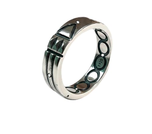 Only faith Anillo Atlante Original en Plata de Ley 925, Geometría Sagrada, Amuleto de Protección, Joyería Artesanal, Tallas 5 a 12 (10)