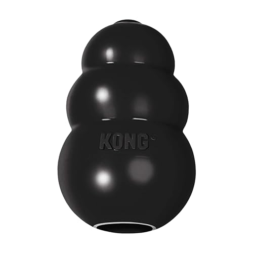 KONG – Extreme Hundespielzeug – Extra Robuster Naturkautschuk, Schwarz – Kauen, Jagen, Apportieren – Für Sehr Große Hunde
