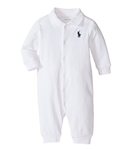 Polo Ralph Lauren Baby Boy's Solid Cotton Coverall (Infant) White 3 mos