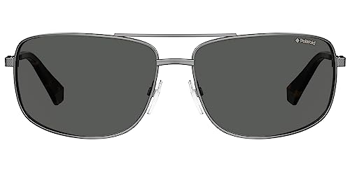 Polaroid Sunglasses Men's PLD 2101/S Caravan Sunglasses, Dark Ruthenium/Polarized Gray, 63mm,14mm3