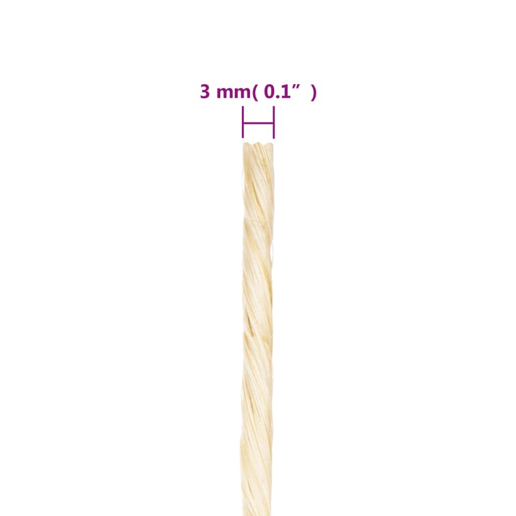 Corde en Chanvre Naturel pour Réparation et Remplacement, Corde de Rechange pour Jardinage Décoration Artisanale, Résistant à la Déchirure, Brun 3 mm x 2000 m Sisal