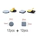 JZK 24PCS Square Round Chair Feet Gliders, PTFE Teflon Self-Adhesive Furniture Sliders Gliders, Chair Feet Floor Protector Pads, ﻿Chair Leg Sliders for Carpets