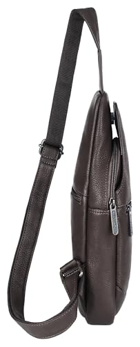 Image of WildHorn Leather Sling Crossbody Bag for Men, Stylish Chest Shoulder Bag for Men Women, Adjustable Strap for Commuting Travel Outdoor Activities Cycling